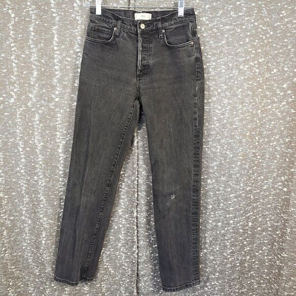 Mango MNG Black Wash Denim Jeans 5 Button Fly Women's 4 - Picture 1 of 12